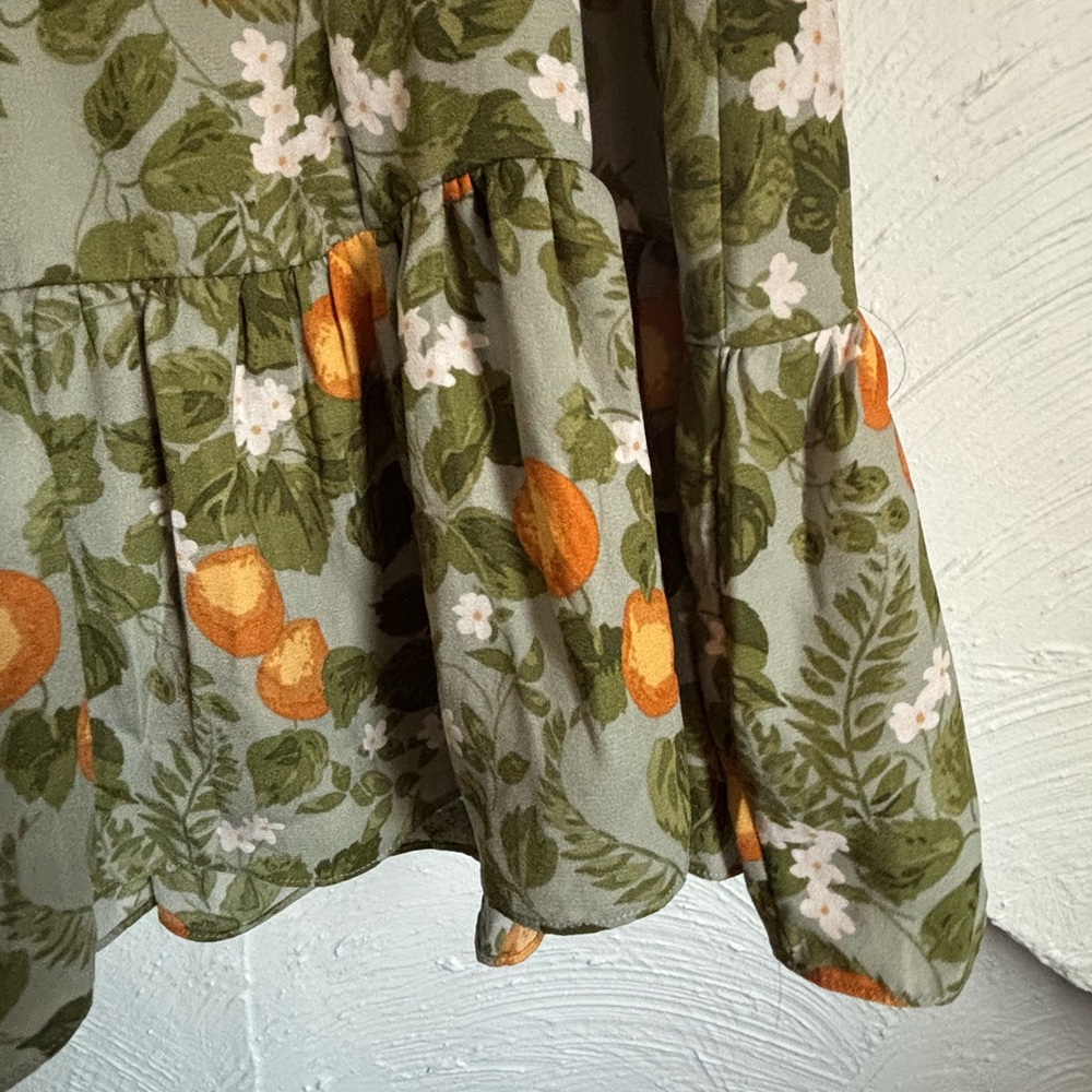 Commense Floral Green and Orange Women's Dress Size L - Picture 6 of 9